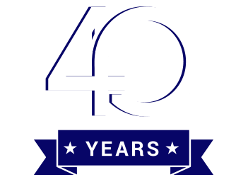 Celebreating 40 years in business badge